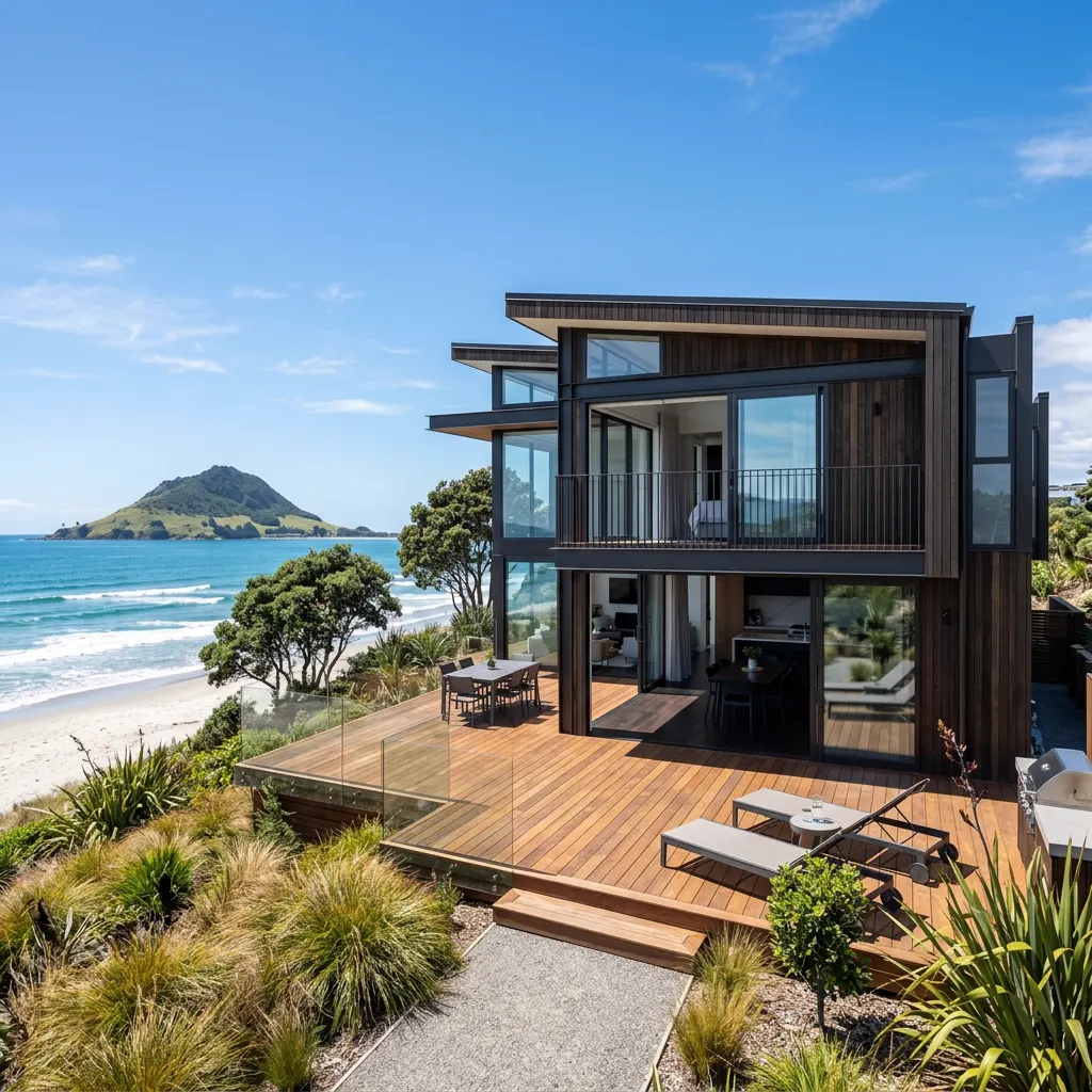 Mount Maunganui three-bedroom beach house managed as a short-term rental